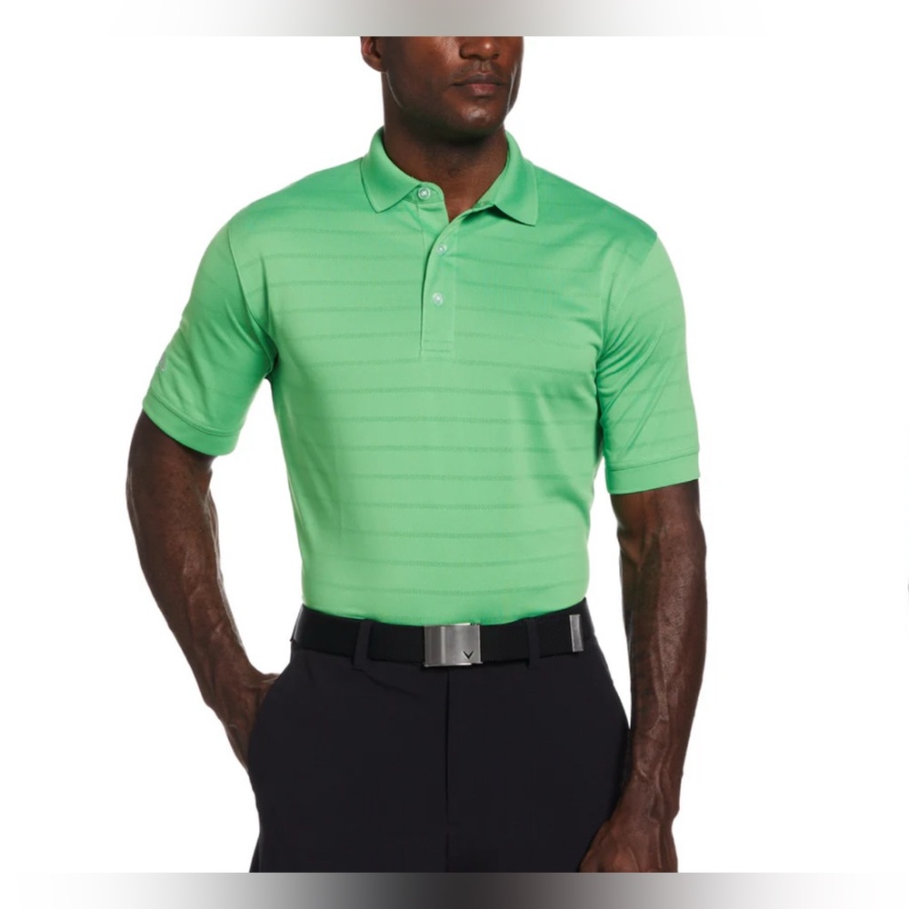 New Callaway Short Sleeve Opti-Vent Golf Polo In Vibrant Green Size XL